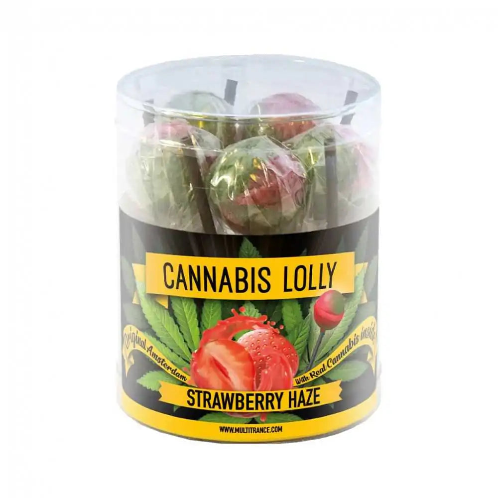 Sucette cannabis fraise - 10 pcs