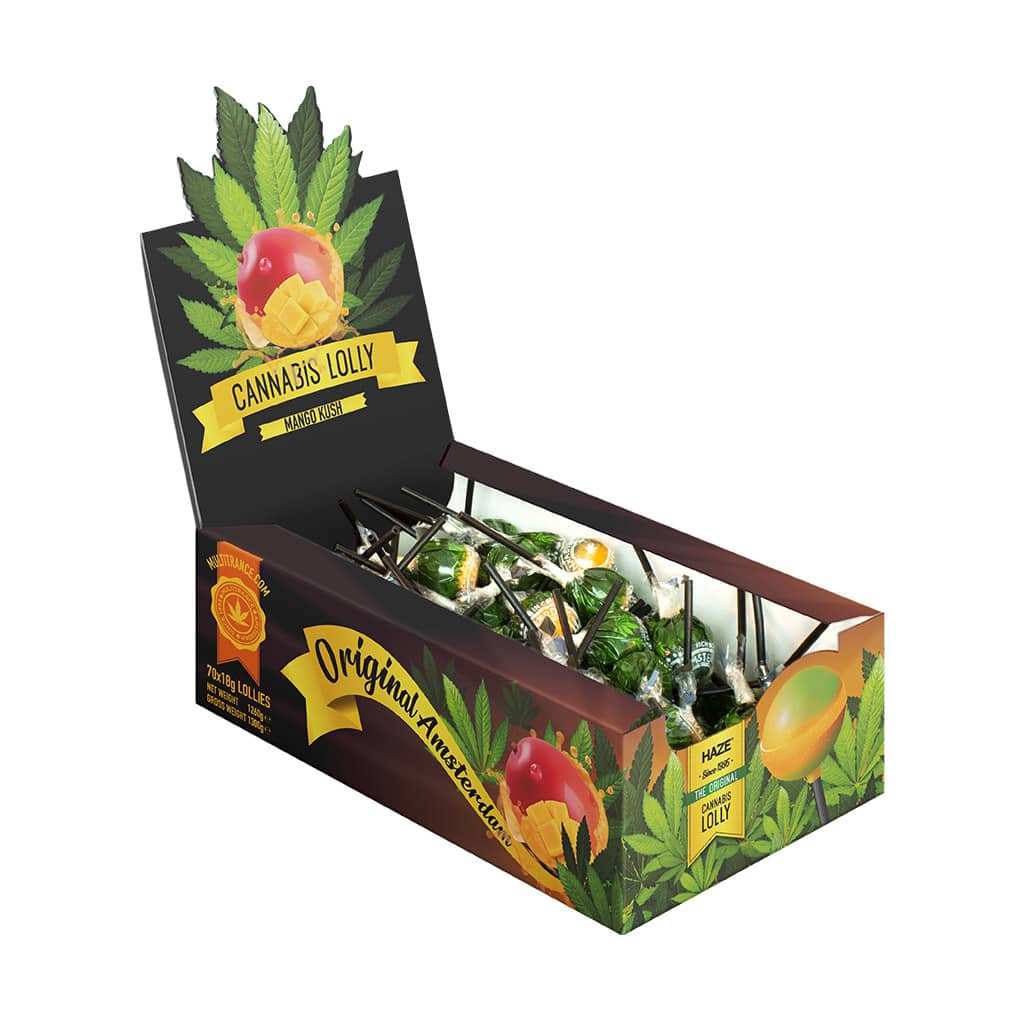 Sucette cannabis mangue - 70 pcs